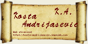 Kosta Andrijašević vizit kartica